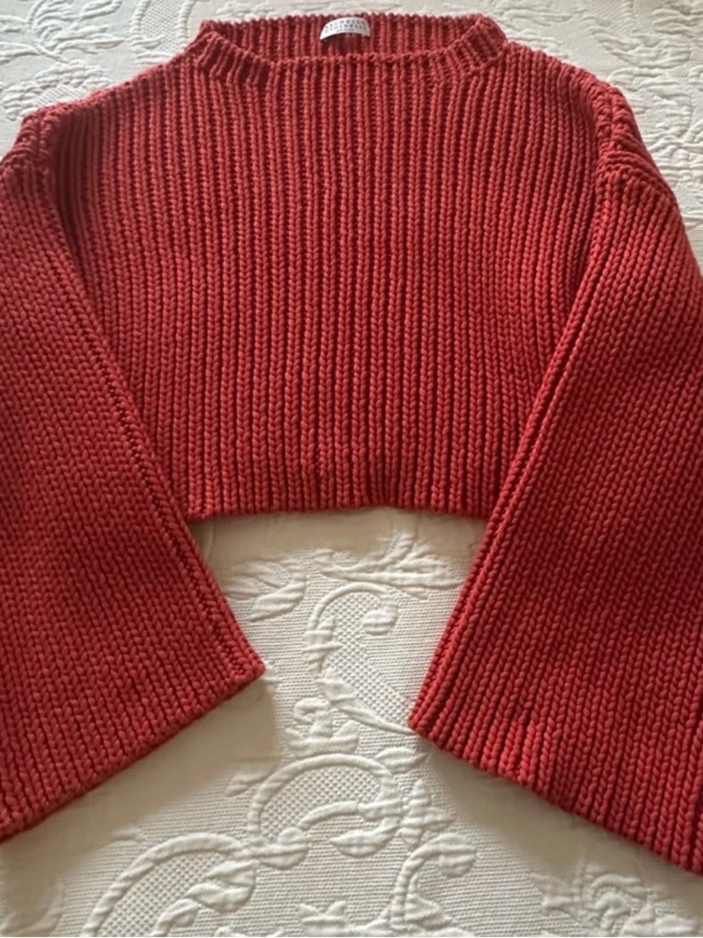 Brunello Cucinelli Rust Ribbed Knit Sweater - Picture 7 of 10